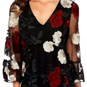 Label by 5 Twelve Embroidered Sheer Floral Dress with Lining NWT Size 4